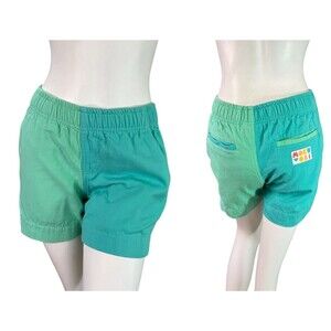 Mokuyobi Colorblock Cotton Shorts Turquoise & Green Women's $176 Size XXS